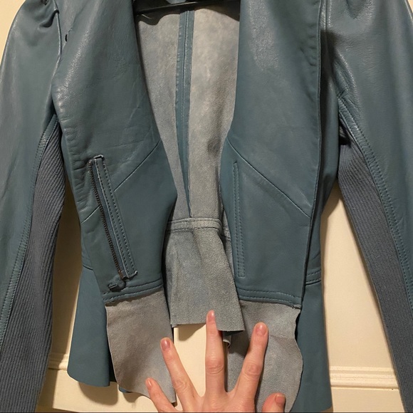 BCBGMaxAzria Fitted Leather Jacket - Gorgeous Color NWOT - Picture 7 of 12